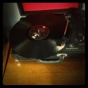 Black and Red Suitcase Record Player